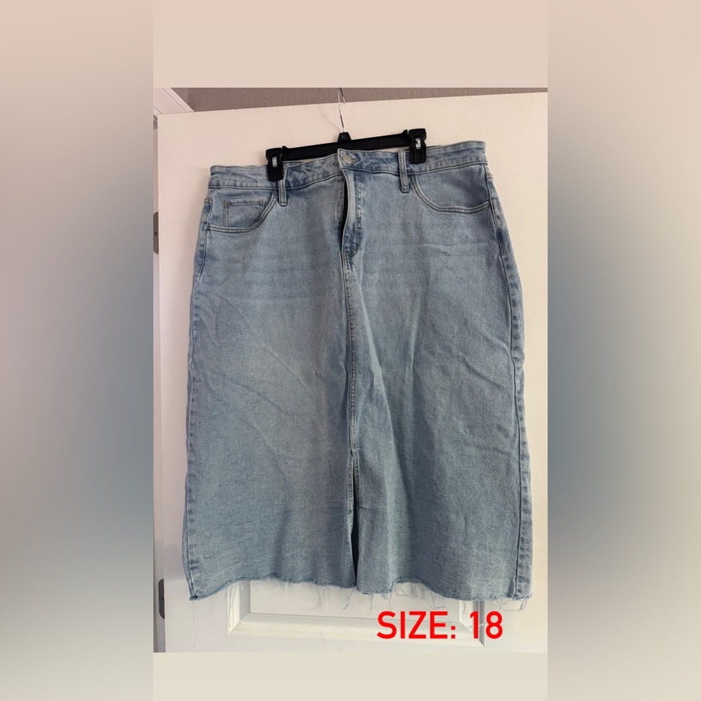 Plus Size Denim Skirt